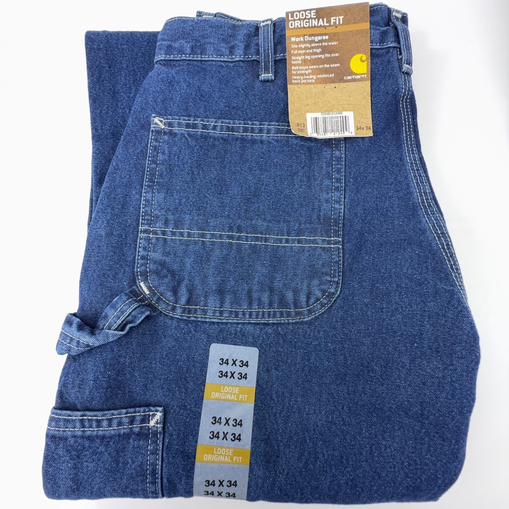 Carhartt Loose Original Fit Work Dungaree Jeans Mens 34x34 B13 DST NWT NOS